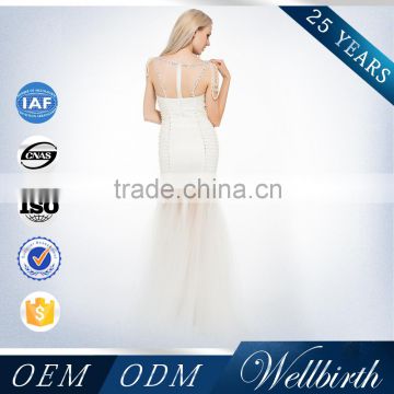 OEM Factory Scoop Neckline Sexy See Through Corset Luxury Wedding Dress