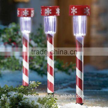 Plastic Candy Cane Stake Solar Light Stake for Decoration