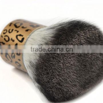 leopard makeup brush,short handle nylon kabuki brush