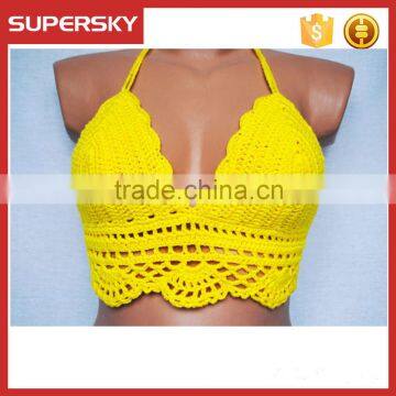 K-71 Adults age group crochet knit swimsuit hollow design sexy bikini top women knti beach bustier