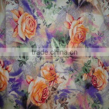 100% Cotton Rose Design Digital Printed Fabric