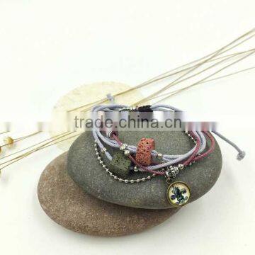 Bob Trading Custom Volcanic Lava Rock Stone Bracelet Wholesale White Pearl Bracelet