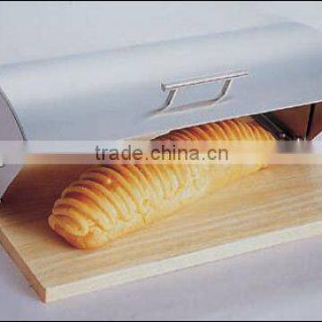 stainless steel wooden bread box