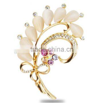 Bowknot bouquet alloy crystal brooch custom mental pin pins