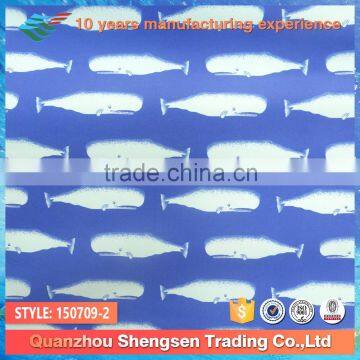 men swimwear cartoon whale printed polyester spandex fabric