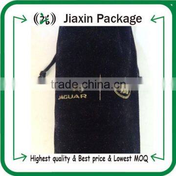 2015 Gold Printing Drawstring Velvet Bag for Wine Bottle Package photo-4