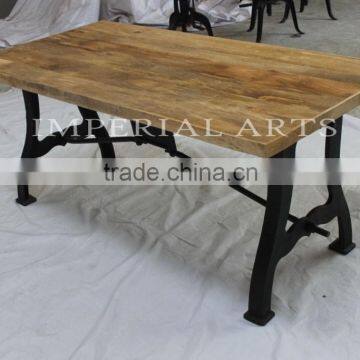 INDUSTRIAL FURNITURE IRON WOOD DINING TABLE