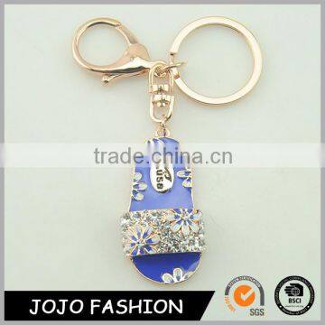 Manufacturer Enamel Jewelry Rhinestone Silpper Custom Keychain