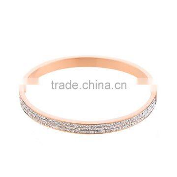 Fashion Vacuum Gold Stainless Steel Diamond Bangle photo-4