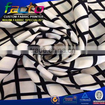 Checked Print Chiffon Fabric, Moss crepe, Chiffon