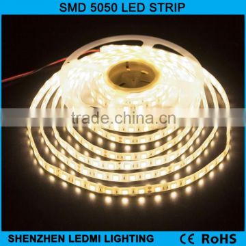 CE/RoHS High quality smd 5050 led strip 60leds/m IP65 warm white 3000k