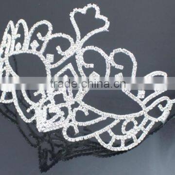 Unique Design Beautiful Silver Chaap Party Masks With Rhinestone H0805 photo-2