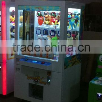 Mantong Golden Key Arcade Toy Claw Crane Machine/ Coin Operated Push Gift Machine for sale