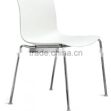 Metal Legs white modern plastic dining chair white resturant chair