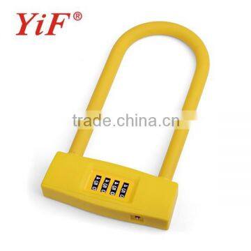 YiFeng 4 dials Bicycle U Shape Combination Lock YF20708