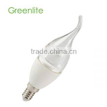 GLCD06 5W E14 320lm 85-265V clear flame cover led candle lamp