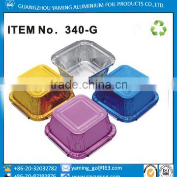 disposable aluminium foil jelly pudding cup with plastic lid