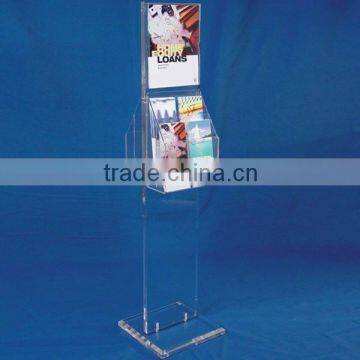 Plexiglass floor stand brochure holder