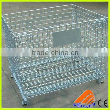 zinc wire container,wire pallet container,wire mesh folding stackable container