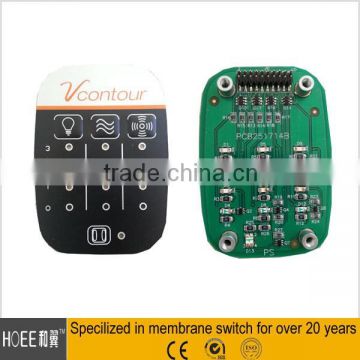 high quality custom tactile button pcb membrane switch and graphic overlay