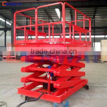 Dock cargo loading stationary hydraulic cheap scissor lift with ce