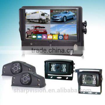 9 inch rear view system with recording monitor for bus