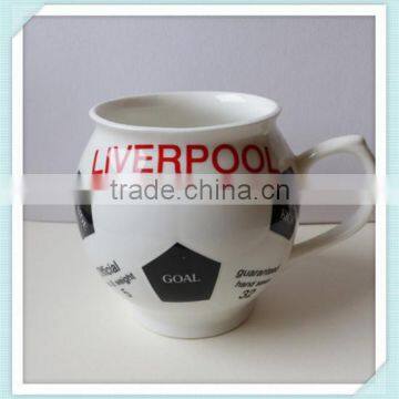 ceramic Liverpool Soccer Ball Mug with soccer ball shape mug