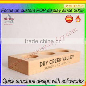 small wood wine display holder printing silkscreen logo