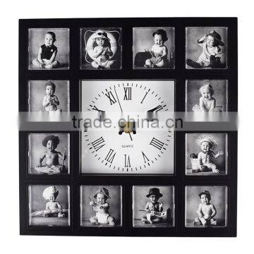 square photo frame wall clock