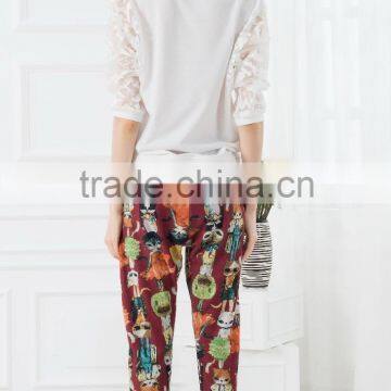 NEW ARRIVAL Summer Tops and Blouses 2016 White Lace Sleeve Shirt for Woman Chiffon Fabric OEM Tops Cheap Price photo-4