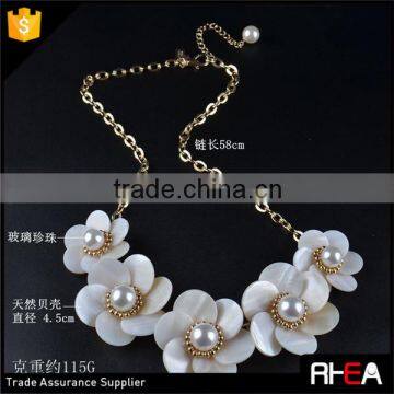 Lady Girl Party Shell Flowers Necklace,Handmade Fashion Pendant Necklace photo-6