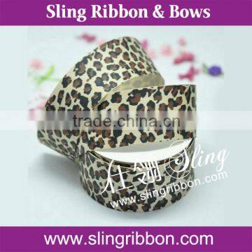 1.5 Inch Single Faced Leopard Printed Ribbon