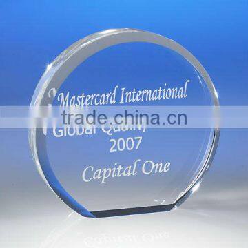 Free standing Crystal award circle shape