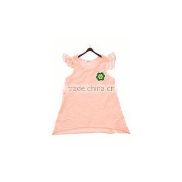 girls t-shirt kids cotton child baby Flutter Sleeve Tank pink soft tees little girls wholesale