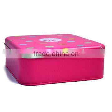 chocolate cake tin box,colorful metal box,square metal tin gift box