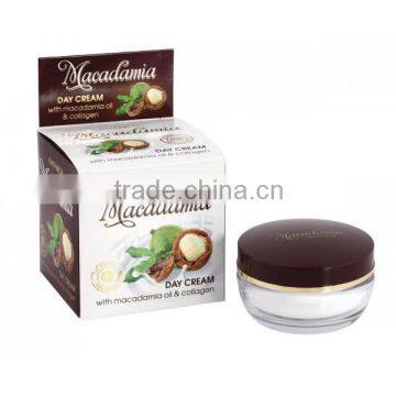 Face Cream Day Macadamia with Macadamia Oil and Collagen - 50ml. Paraben Free. Made in EU. Private Label