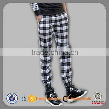 Trade Assurance 2015 Wholesale Men Custom Plaid Jogger Tapered Sweat Pants