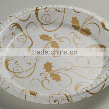 P092325,9''(23cm) Round Disposable Plastic Party Plate(colored or Printed Flower)