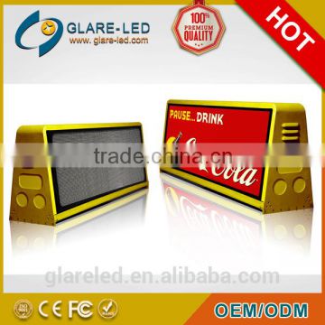 outdoor usage video display function 3G double side led taxi top advertising sign