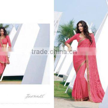 Casual Cream Georgette Designer Saree For Sale Online photo-3