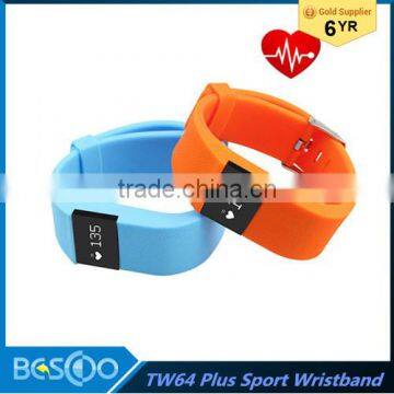 Fashion Heart Rate Monitor Smart Band Inteligente Pulse Silicon Wristband Sport Wristband OLED Display Smart Bracelet TW64 Plus photo-1