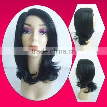 Elegant Synthetic Black Wigs For White Women