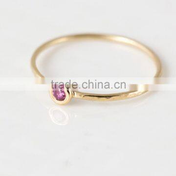Hotsale gold coating simple stone ring designs single stone finger ring