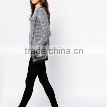 OEM Service Vertical Stripe Sweater Round Neck Long Sleeves Women Hoody Sweater