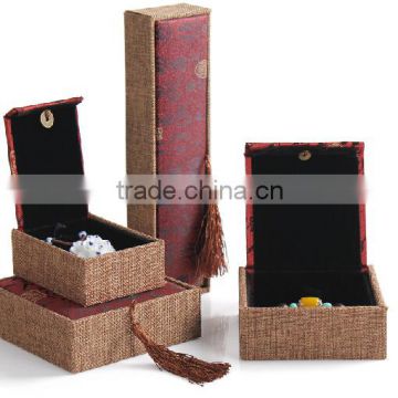 High Quality Chinese Style Linen Jade jewelry boxes