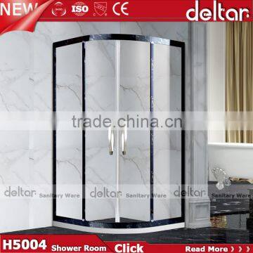 Stainless Steel Roller CHEAP PRICE Fan-shaped Shower Room With Acrylic Tray Tempered Glass Shower Enclosure photo-4