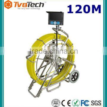 120M Fiberglass Cable 7'' TFT LCD Monitor CCTV Pipe Inspection Camera System/Drainage Camera Inspection With Meter Counter