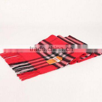 Wool Checked Female Tassels Winter Scarf photo-4