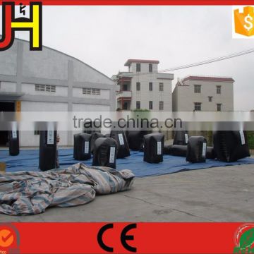 Custom 16 pcs Black PVC Inflatable Nerf Bunkers For Sport Game