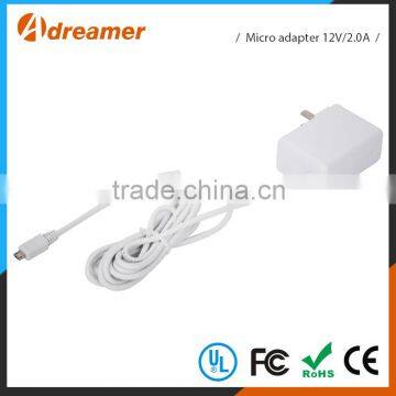 2016 Best Quality Universal 12V/2.0A Multiple Micro Usb Charger for Cellphone/pc photo-2